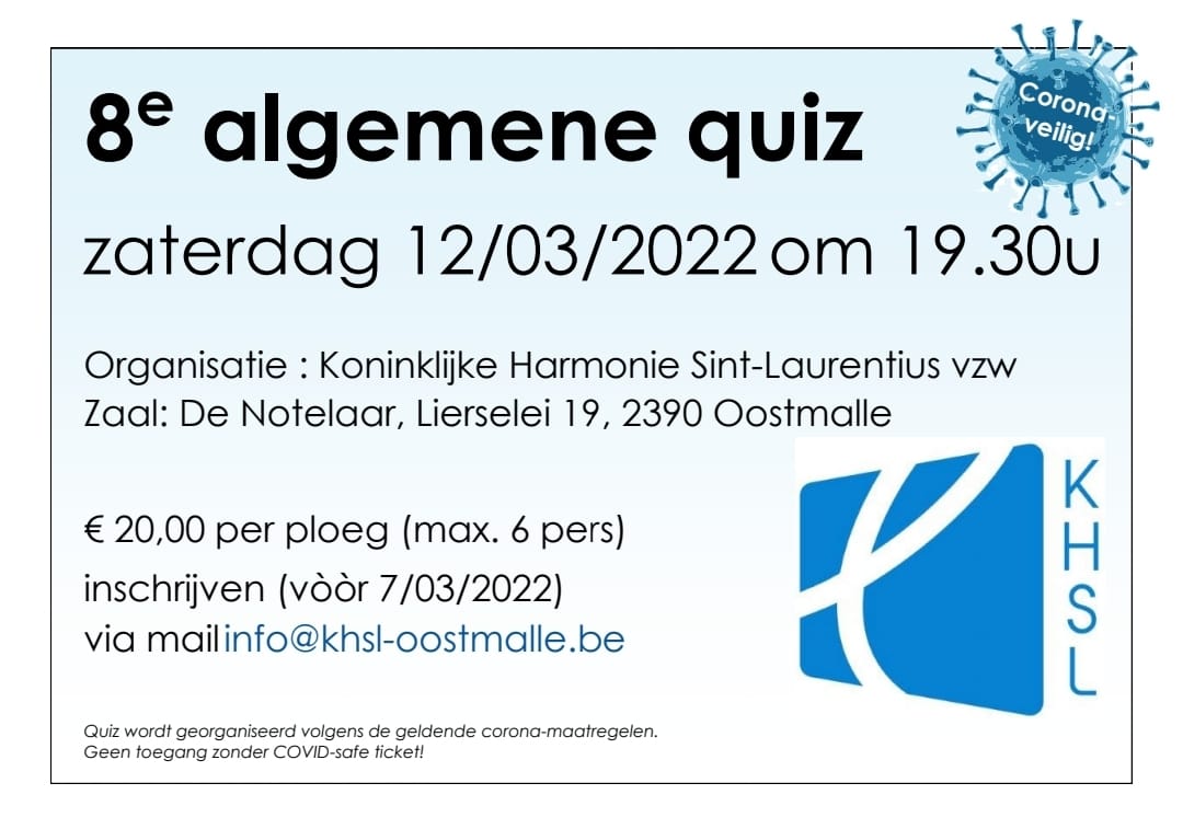 Flyer 8e algemene quiz 2022